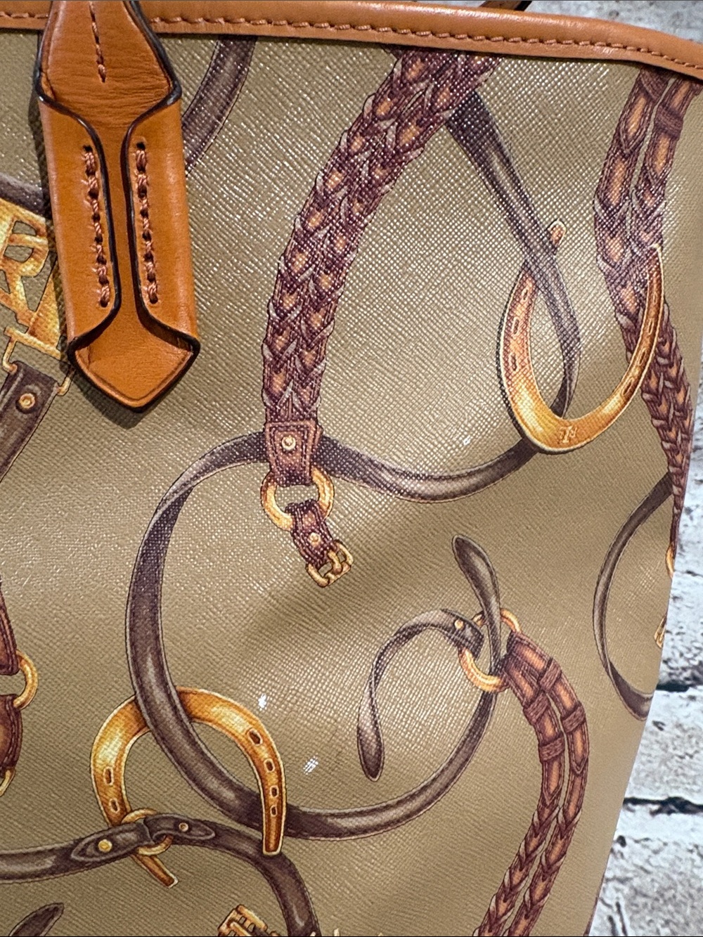 VTG- Lauren Ralph Lauren Caldwell Belting Tote Bag - Picture 6 of 16